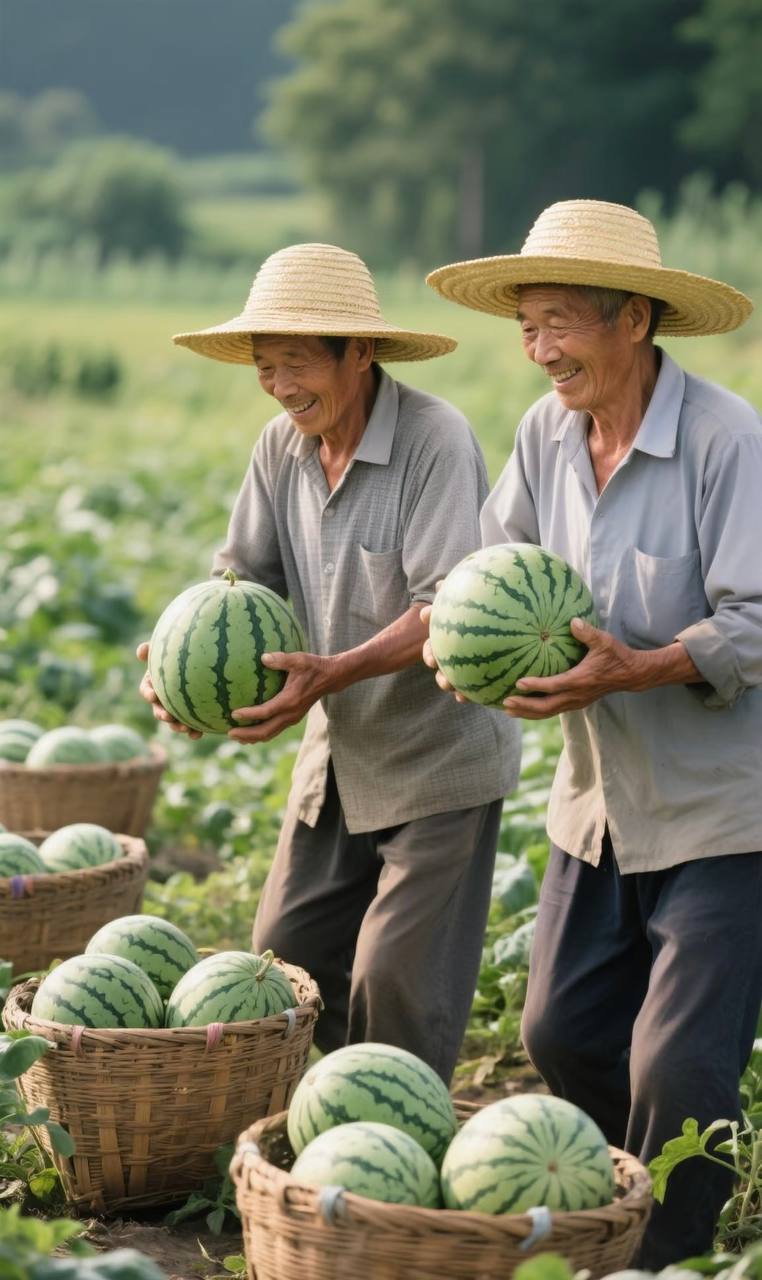 Skilled farmers select melons one by one, graded into 85/90/95 sweetness levels.
